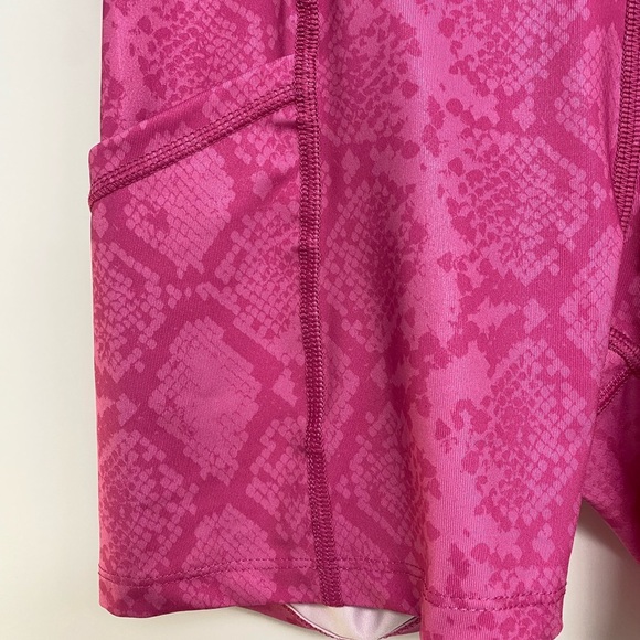 Pink Snakeskin Biker Shorts Size Small Very good condition Pockets - Picture 3 of 8